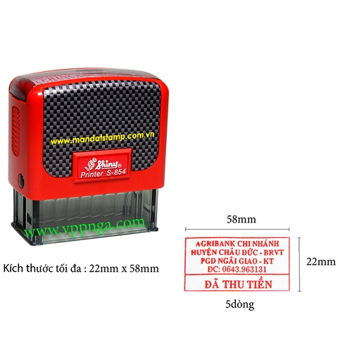 Con dấu S-854, (5 dòng)