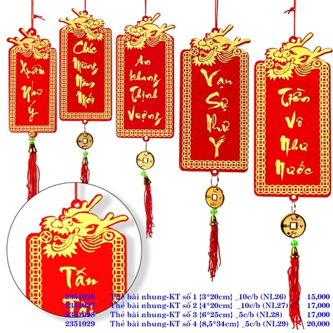 Thẻ bài nhung-KT số 3 {6*25cm} _5c/b (NL28)