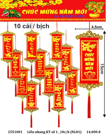 Liễn nhung KT số 1 _10c/b (NL01) (2551001) (HÀNG MỚI 2025)