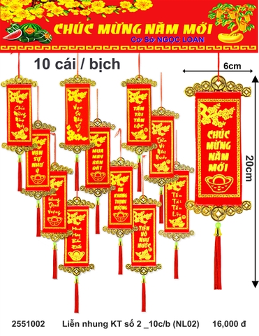 Liễn nhung KT số 2 _10c/b (NL02) (2251002) (HÀNG MỚI 2025)