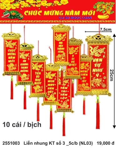 Liễn nhung KT số 3 _5c/b (NL03) (2251003) (HÀNG MỚI 2025)