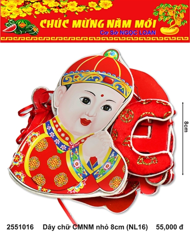 Dây chữ CMNM nhỏ 8cm (NL16) (2251016) (HÀNG MỚI 2025)