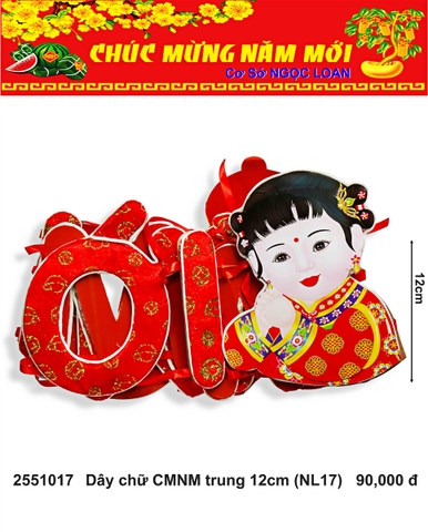 Dây chữ CMNM trung 12cm (NL17) (2251017) (HÀNG MỚI 2025)