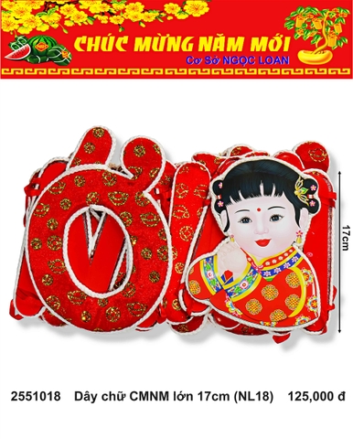 Dây chữ CMNM lớn 17cm (NL18) (2251018) (HÀNG MỚI 2025)