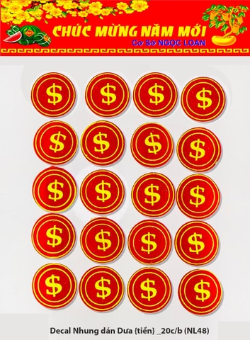 Decal Nhung dán Dưa {tiền} _20c/b (NL48) (2551048) (HÀNG MỚI 2025)