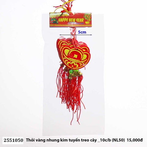 Thỏi vàng nhung kim tuyến treo cây _10c/b (NL50) (2551050) (HÀNG MỚI 2025)