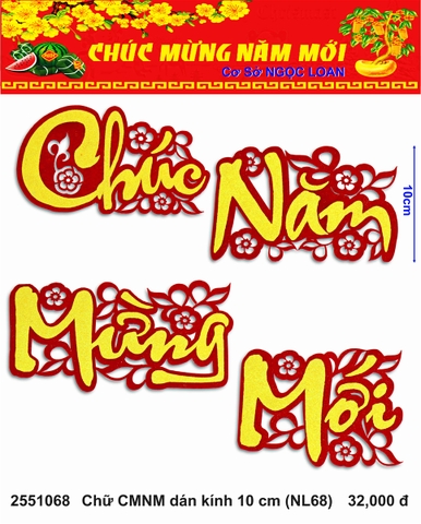 Chữ CMNM dán kính 10 cm (NL68) (2551068) (HÀNG MỚI 2025)