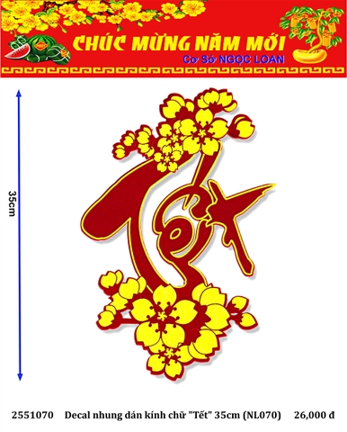 Decal nhung dán kính chữ 