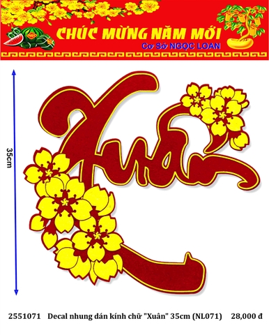 Decal nhung dán kính chữ 