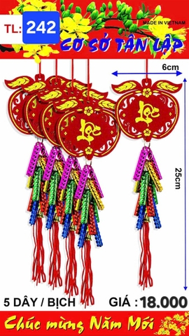 Trái đào nỉ + pháo xoắn lớn màu _5d/b (TL242) (2552242) (HÀNG MỚI 2025)