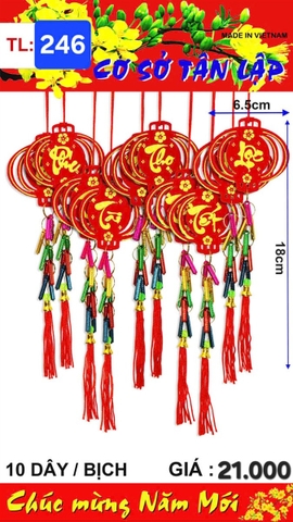 Lồng đèn nỉ + pháo 5 màu _10d/b (TL246) (2552246) (HÀNG MỚI 2025)