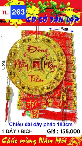 Đồng tiền may mắn 30 cm + pháo số 7 _1d/b (TL263) (2552263) (HÀNG MỚI 2025)