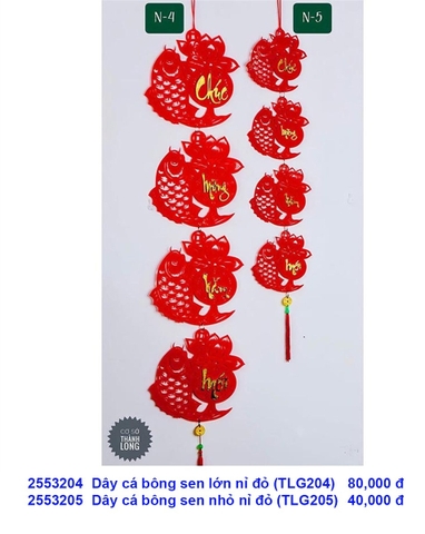 Dây cá bông sen nhỏ nỉ đỏ (TLG205) (2553205) (HÀNG NEW 2025)