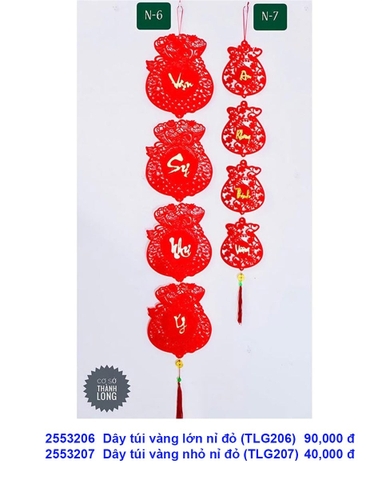 Dây túi vàng nhỏ nỉ đỏ (TLG207) (2553207) (HÀNG NEW 2025)