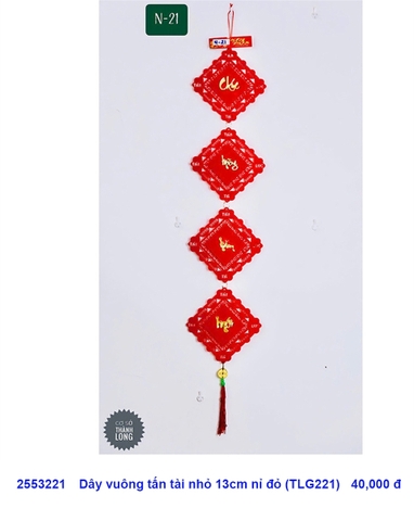 Dây vuông tấn tài nhỏ 13cm nỉ đỏ (TLG221) (2553221) (HÀNG NEW 2025)