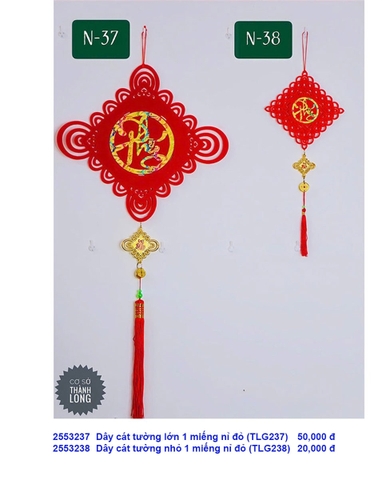 Dây cát tường lớn 1 miếng nỉ đỏ (TLG237) (2553237) (HÀNG NEW 2025)