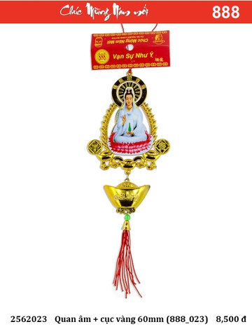 Quan âm + cục vàng 60mm (888_023) (2562023)