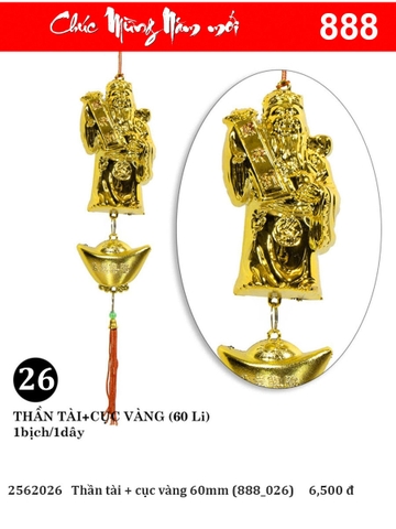 Thần tài + cục vàng 60mm (888_026) (2562026)