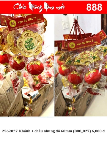 Khánh + châu nhung đỏ 60mm (888_027) (2562027)