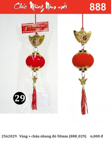 Vàng + châu nhung đỏ 50mm (888_029) (2562029)