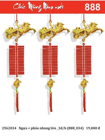 Ngựa + pháo nhung lớn _3d/b (888_034) (2562034)