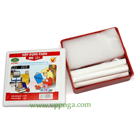 Hộp đựng phấn MIC + miếng chùi