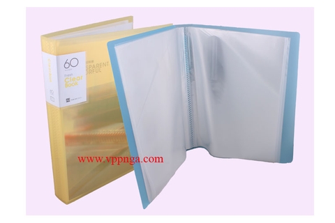 Bìa nhựa* 60 lá A4, ShunFa (F60AD) vàng***3Cs