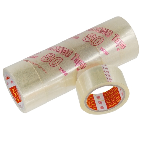 Băng keo trong nylon VuiVui 4,7cm (80 yard), dài 45.7m, nặng 80gr (T47x80L1-6)