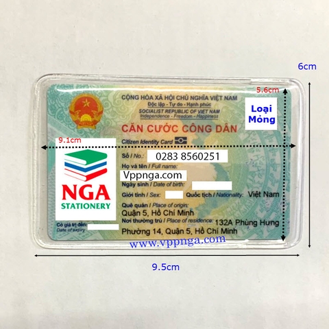 Bao đựng thẻ Căn Cước mỏng (030146) (10 Cái/b)