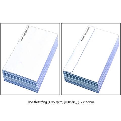 Bao thư trắng (12x22)cm, {100cái}