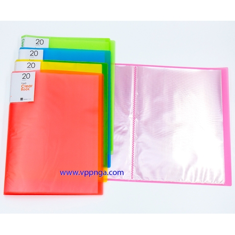 Bìa nhựa* 20 lá A4, ShunFa (F20AD) cam***