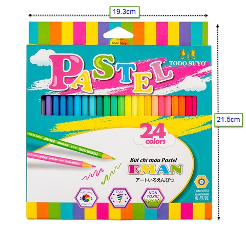 Bút chì màu 24 màu, pastel EMAN dài