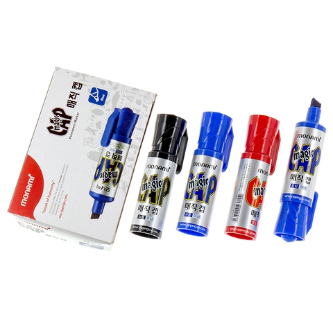 Bút lông dầu lùn Monami Cap, đỏ