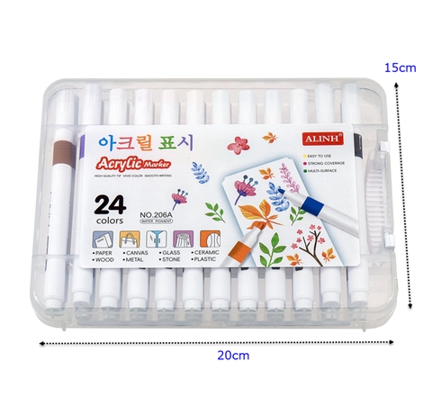 Bút lông màu Acrylic No 206A, 24 màu