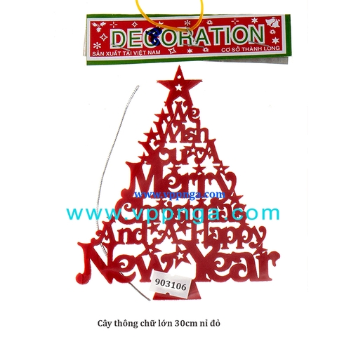 Cây thông chữ lớn 30cm nỉ đỏ (2003106)