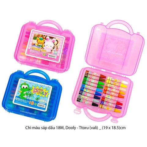 Chì màu sáp dầu 18M, Dooly-Ttoru (vali), hồng