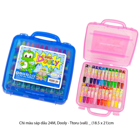 Chì màu sáp dầu 24M, Dooly-Ttoru (vali), xanh