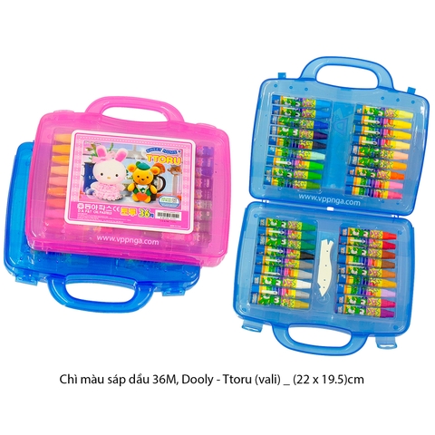 Chì màu sáp dầu 36M, Dooly-Ttoru (vali), xanh