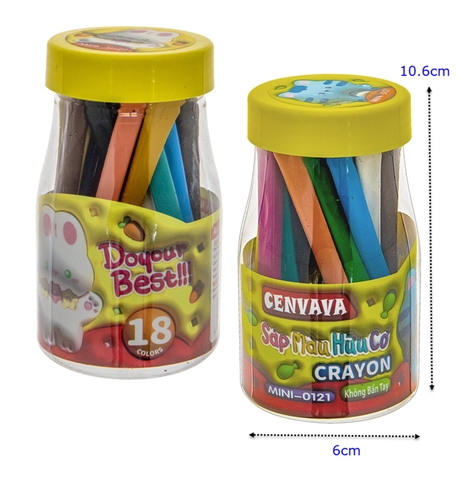 Chì màu sáp hữu cơ Gevava Mini-0121, 18 màu