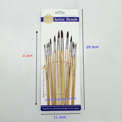 Cọ vẽ bộ (12c/bộ), KeepSmiling nhọn, 034123