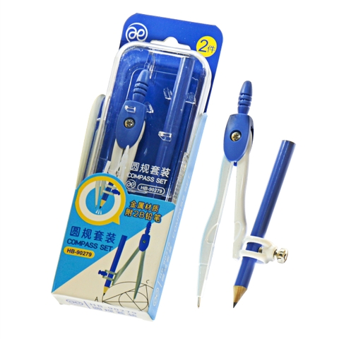 Compa Gắn Viết Chì Chuốt HB-90279 – Dụng Cụ Vẽ Hình Học Cho Học Sinh