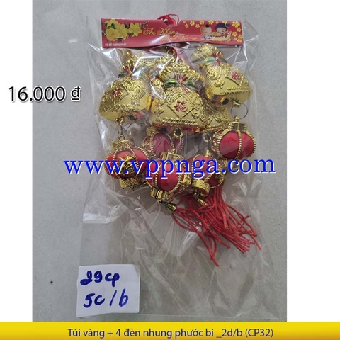 Túi vàng + 4 đèn nhung phước bi _2d/b (CP32)