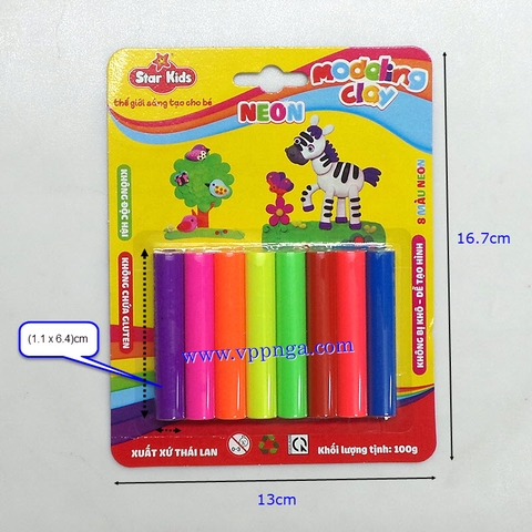 Đất nặn Star Kids, 8 màu (K-100/8C)