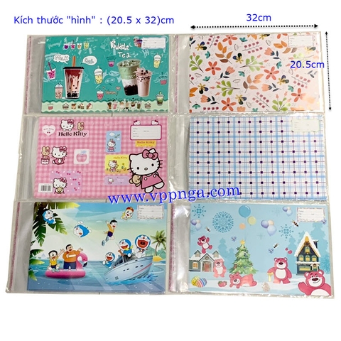 Giấy bao tập láng + bao nylon (10 tờ), Hình Hoa