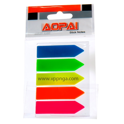 Giấy Note AOPAI No.PET914 (12x45)mm, 5 màu