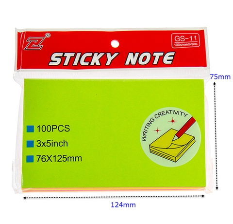 Giấy Note GS (3x5) inch, 5 màu
