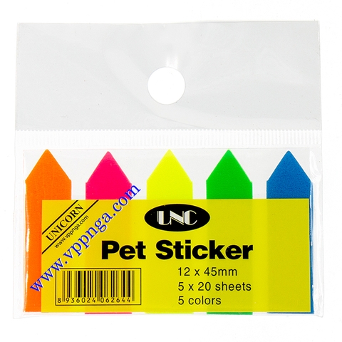 Giấy Note UNC (12x45)mm, (5 màu)