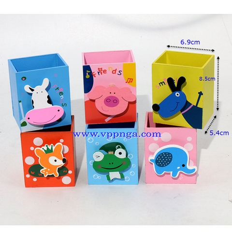 Hộp cắm bút gỗ hình thú (027242)