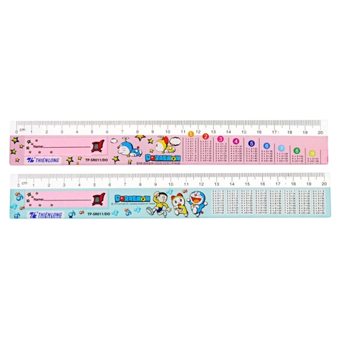 [CÓ VAT] Thước 20cm, Thiên Long Chính Hãng TP-SR011/DO (Nhựa Cứng - Có Bảng Cửu Chương) (1 Cây)