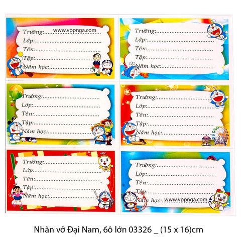 Nhãn vở Đại Nam, 6ô lớn 03326